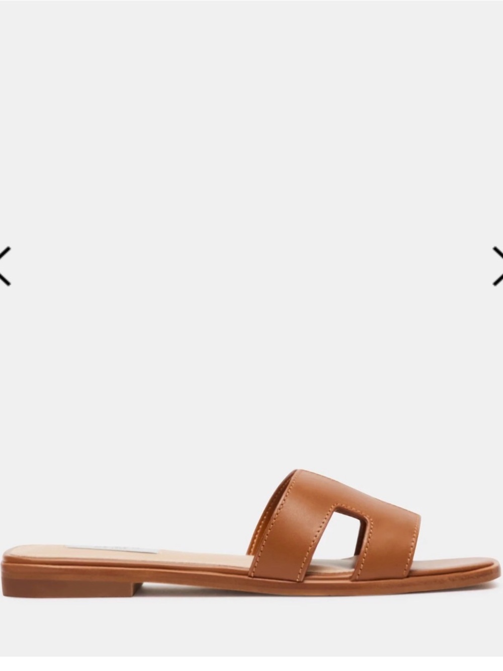 Steve Madden Tan Cutout Leather Slide Mules - Picture 3 of 7